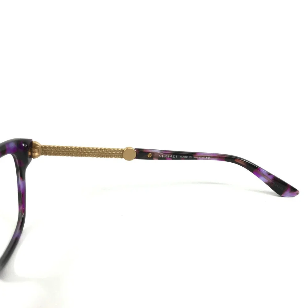 Versace Eyeglasses Frames MOD.3214 5152 Purple Tortoise Gold Cat Eye 52-16-140